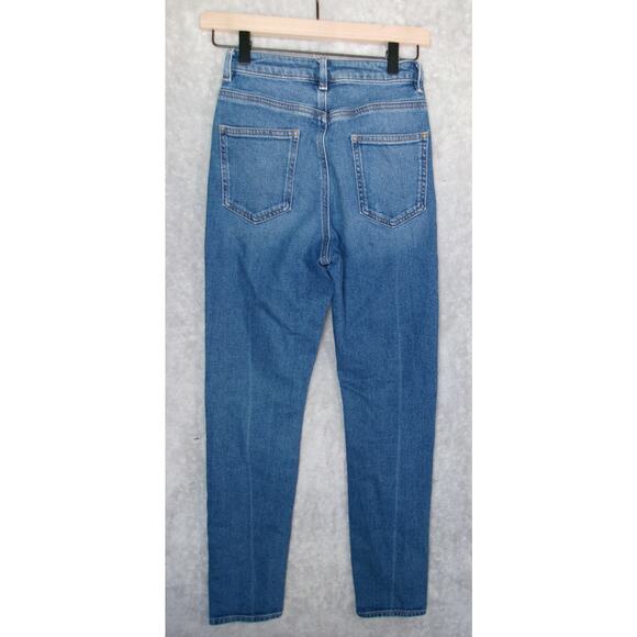 Asos Jeans Juniors Womens Size US 0 UK 24/29 High Rise Mom Blue Remo Denim - Picture 2 of 14